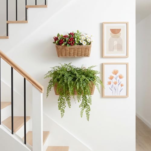 2 Pcs Wall Hanging Basket Wall Mount Pantry Fruit Basket Boho Style Decor - Image 4