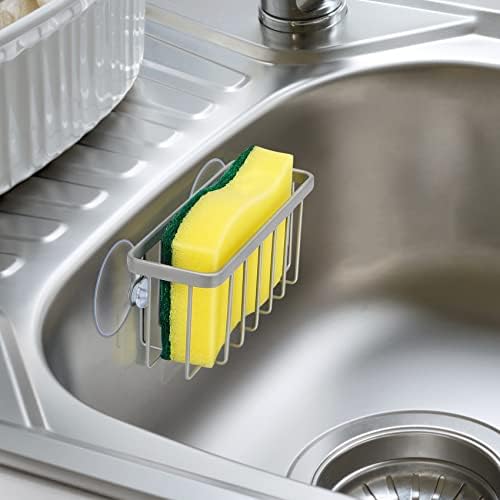 HLOOL Sponge Holder for Kitchen Sink, Kitchen Sink Caddy -Mat Silver - Image 3