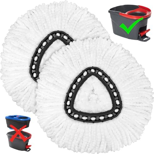 2 Pack Mop Replacement Heads for O-Cedar Spin Mops, Microfiber Spin Mop Refills by TidyMonster