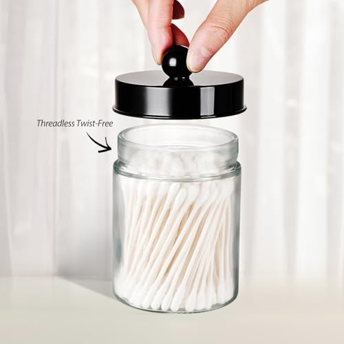3PC Farmhouse Decor Qtip Holder Apothecary Jars Bathroom Vanity Storage - Image 5