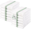 Homaxy 100% Ring Spun Cotton Kitchen Towels 12 Pack, Grass Green Stripe by Homaxy