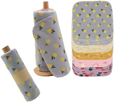 25 Pack Reusable Paper Towels Washable Cotton Cloth Paperless Towels Roll by ChlovenUS