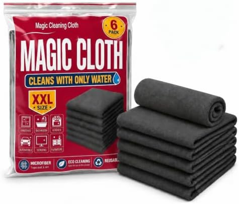 Genie Cloth Magic Cloth, 6 Pack Microfiber Rags, Streak-Free Shine by Unknown