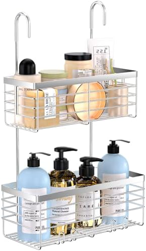 YUOROS 2 Tier Shower Caddy Hanging Over the Door by YUOROS