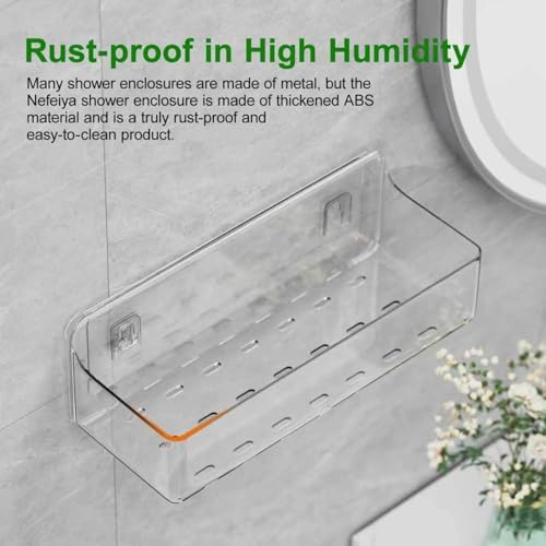Adhesive Shower Caddy Shower Shelves Bathroom Organizer and Storage - Image 4