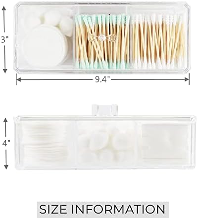UTTH-DTTK Clear Cotton Ball and Swab Holder 3 Divided Compartments - Image 5