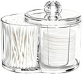 Cotton Swab & Pad Holder with Dustproof Lid, Dual-Compartment Organizer by Unknown