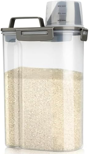 Viretec Rice Airtight Storage Container, 3 to 5Lbs Cereal Dry Food Flour Bin by Viretec