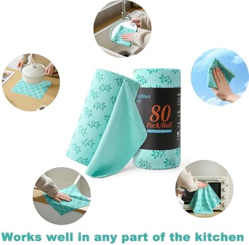 Microfiber Cleaning Cloth Roll, 80 Pack Cleaning Towels, Lint Free Rags Paper - Image 4