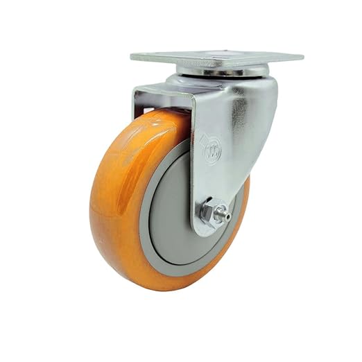 Service Caster Brand Replacement Caster for Uline Caster H-7448S - Stainless Steel Swivel Top Plate Caster with 4 Inch Yellow Polyurethane Wheel - Fits Carts and Platform Trucks H-3352