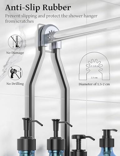 YASONIC Never Rust Shower Caddy Hanging, Aluminum Shower Racks - Image 5