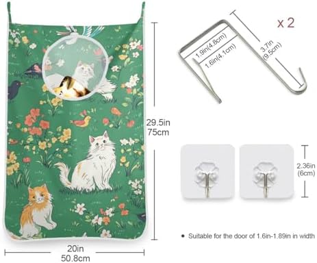 1PC Hanging Laundry Hamper Bag Over the Door Laundry Hamper Wall Hamper Large - Image 3