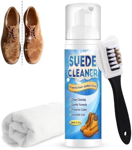 Yeardera Suede Cleaner Kit, 6.76oz No-Rinse Suede and Nubuck Shoe Cleaner by Yeardera