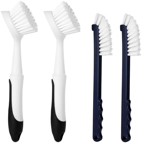 Dish Brush 2 Pack Dish Scrub Brush and 2 Pack Grout Brush by Apvpvpt