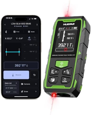 Huepar 2026 Upgraded Dual Laser Distance Meter, Phone App by Huepar