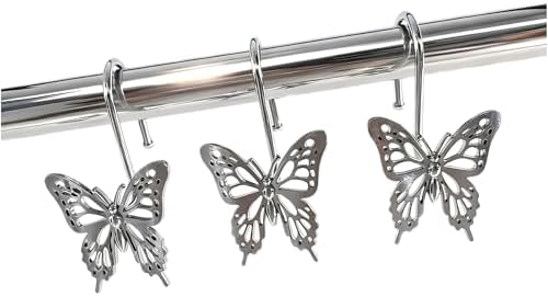 12PCS Decorative Shower Curtain Hooks, Metal Shower Curtain Rings, Rustproof by Unknown