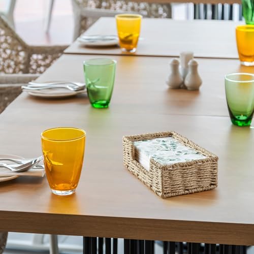 Napkin Holder for Bathroom, Woven Wicker Paper Rope Guest Towel Holder Tray - Image 5