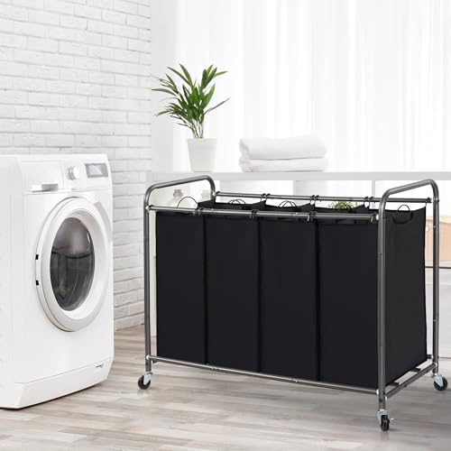 STORAGE MANIAC Laundry Sorter 4 Section, 47.5 Gal Laundry Hamper - Image 6