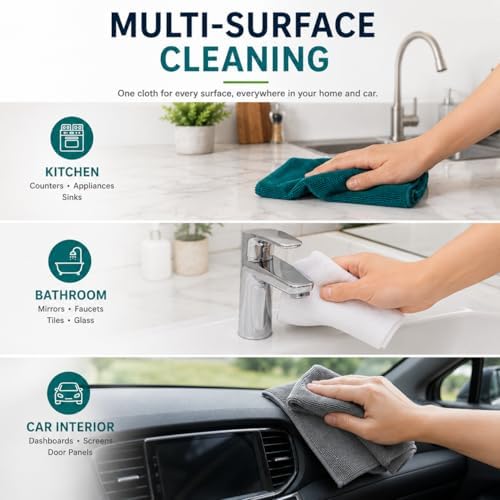 Microfiber Cleaning Cloths 15"x15" – Lint-Free Multi-Surface Household Cleaning - Image 6