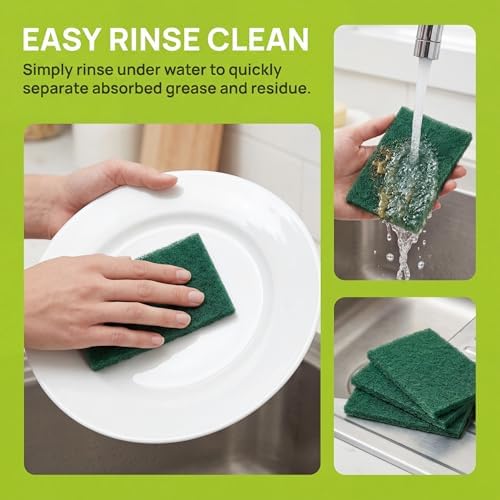 Green Scrubbing Pads 6-Pack, Kitchen Scourer - Image 4