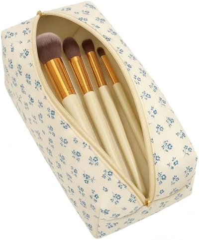Large Pencil Case, Quilted Cotton Pencil Pouch, Cute Floral Pen Bag - Image 2