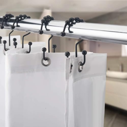 J&V TEXTILES Shower Curtain Hooks Rings, Rust Resistant Metal Double Glide - Image 4