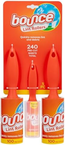 Bounce Lint Rollers to-Go, Quickly Removes Lint and Debris, 240 Pre-Cut Sheets by Bounce