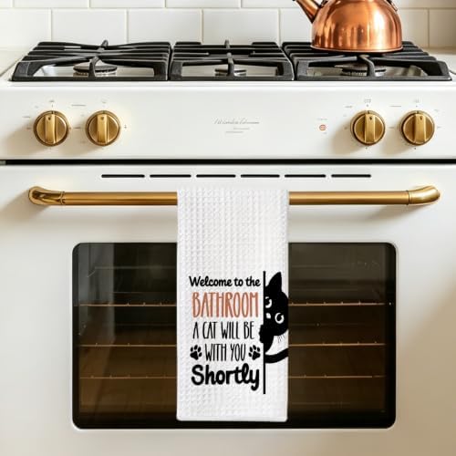 Jztco Funny Black Cat Hand Towels, Cat Lover Gifts - Image 5