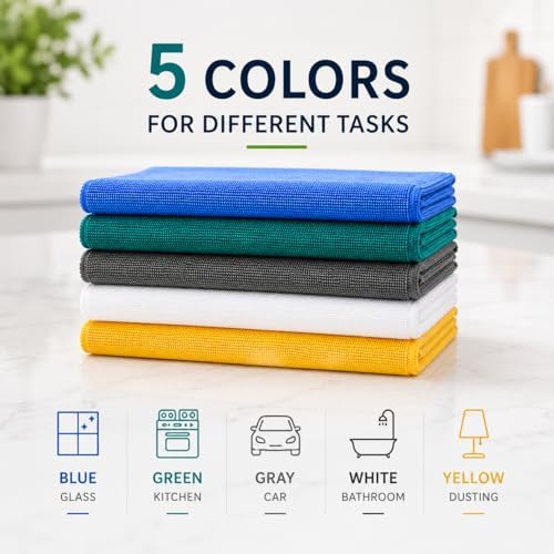 Microfiber Cleaning Cloths 15"x15" – Lint-Free Multi-Surface Household Cleaning - Image 2