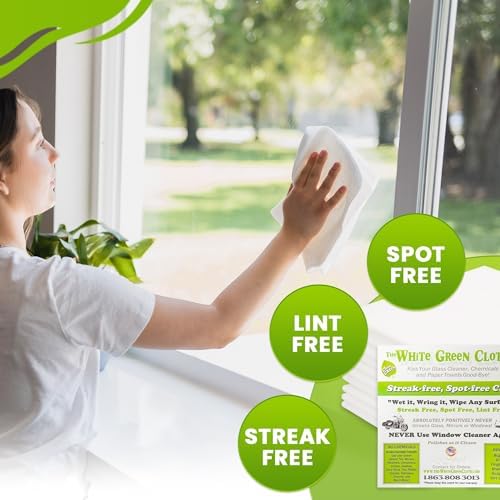 The White Green Cloth 4-Pack Reusable Cleaning Cloths - Image 4