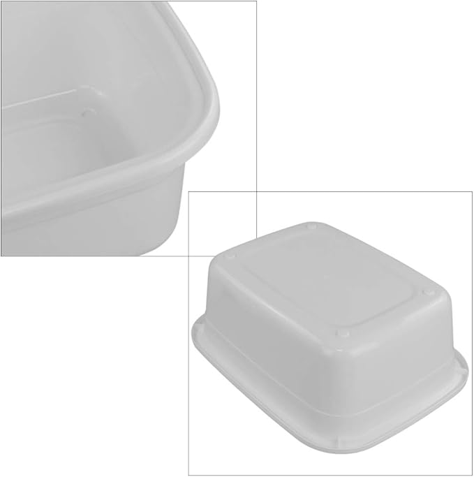3-pack 18 Quart Dish Pan Wash Basin, Large Dish Tub, White