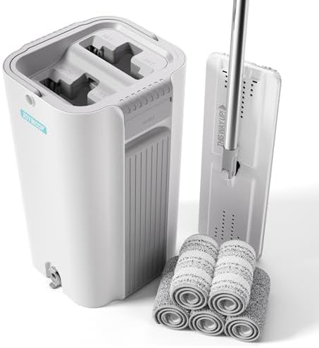 JOYMOOP Flat Mop System, 8L Mop and Bucket Set by JOYMOOP