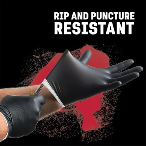 Venom Steel Nitrile Gloves, 6 mil Disposable Latex Free Black Gloves, 2 Layer - Image 2