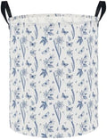 62L Blue Floral Butterfly Waterproof Laundry Hamper by NTAOHAMPER