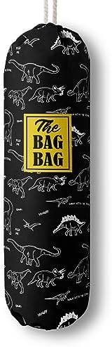 HiLus Dinosaur Pattern Grocery Bags Holder, Wall Mount Plastic Bags Storage by HiLus