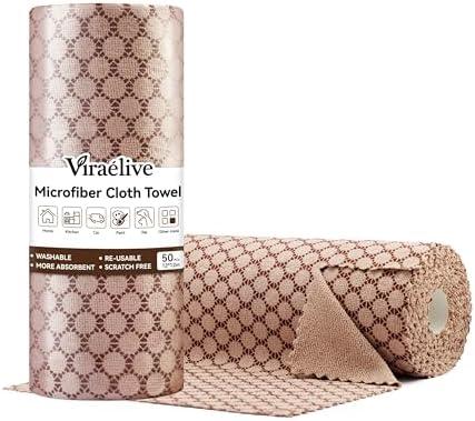 Viraelive Microfiber Cleaning Cloth Roll, 50 Pack by Unknown