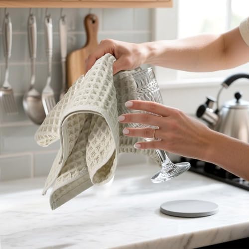 Waffle Hand Towel Set, Cotton Soft Lint-Free Quick Drying Towels - Image 5