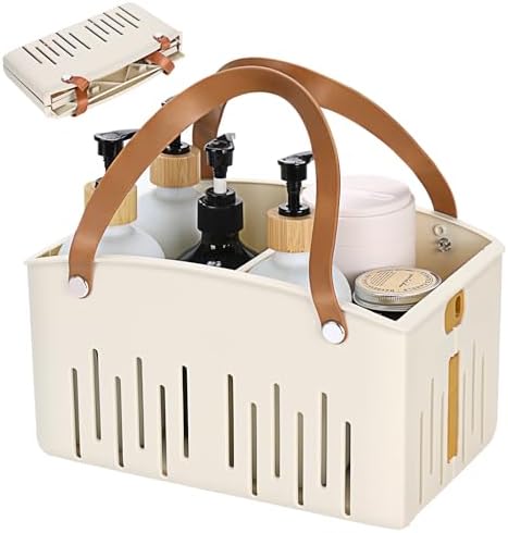 Portable Shower Caddy Collapsible Plastic Shower Basket Tote by Homiton