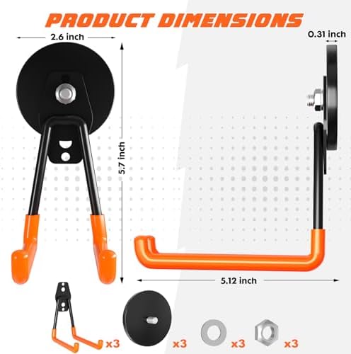 Heavy-Duty Storage Magnetic Hooks，No Need - Image 6
