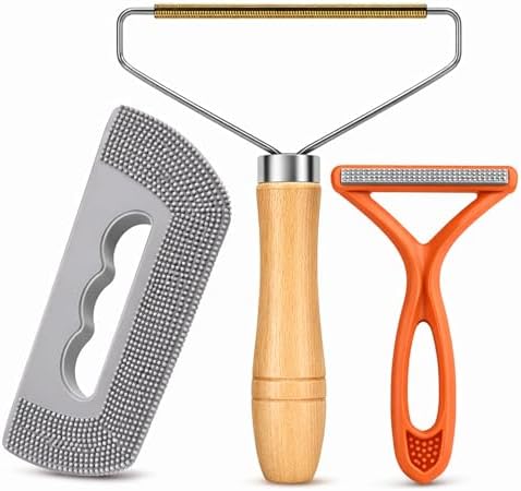 Pet Hair Remover 3-Pack, Dog & Cat Fur Removal Tool Set, Copper Carpet Scraper by Unknown