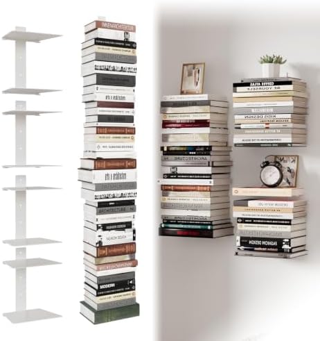 Wawocs Invisible Bookshelves for Wall, 8 Tier Floating Bookshelf Made of Heavy by Wawocs