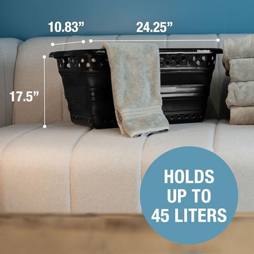 CleverMade Collapsible Plastic Laundry Basket, 39L Laundry Hamper - Image 4