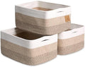 NaturalCozy Storage Baskets 16.8”x13”x7.6” Cotton Rope Woven Baskets by NaturalCozy