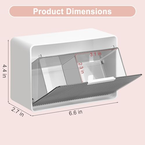 Qtip Holder, 2 Pack Wall Mount Qtip Holder Organizers - Image 4