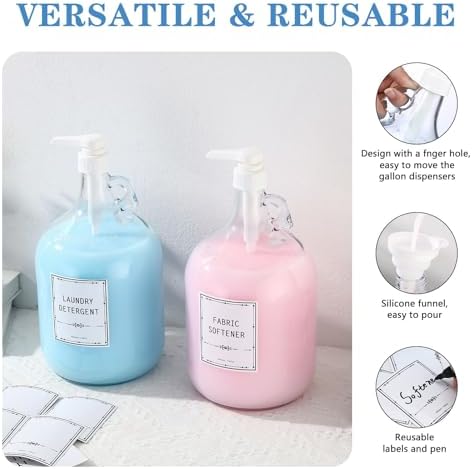 2pcs Glass Liquid Laundry Detergent Dispenser-1 Gallon Glass Pump Bottle - Image 6