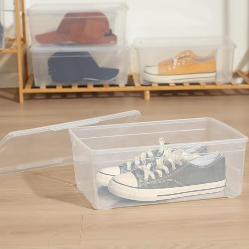 novelinks 6 Pack 6 Quart Stackable Shoe Storage Bins - Image 6