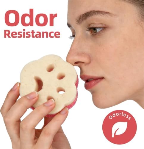CLEANGOR 4pcs Scrub Sponges, Dual-Sided Temperature-Controlled Dish Sponges - Image 2