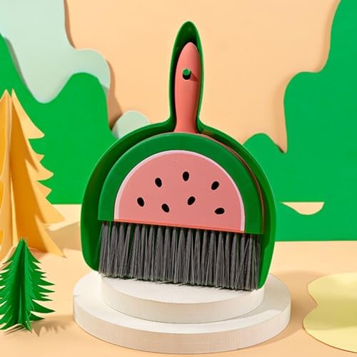 Mini Dustpan and Broom Set Compact Watermelon Lemon Small Hand Dustpan and - Image 3