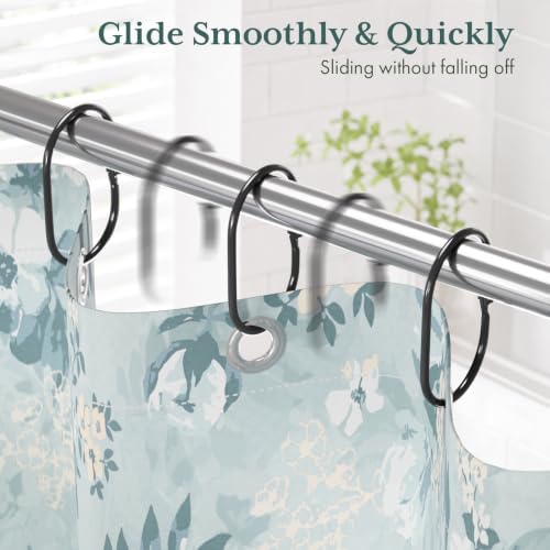 Bathway Shower Curtain Rings Black Shower Curtain Hooks, Shower Rings - Image 4