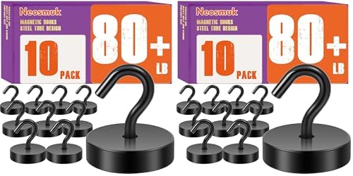 Neosmuk Magnetic Hooks, Cruise Ship Essentials, 80lb+ Heavy Duty Magnetic Hooks by Neosmuk